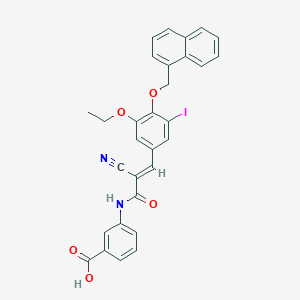 3-({(2E)-2-cyano-3-[3-ethoxy-5-iodo-4-(naphthalen-1-ylmethoxy)phenyl]prop-2-enoyl}amino)benzoic acid