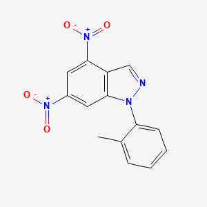 molecular formula C14H10N4O4 B11084611 1-(2-methylphenyl)-4,6-dinitro-1H-indazole 