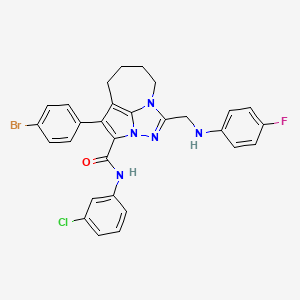 molecular formula C29H24BrClFN5O B11084619 4-(4-bromophenyl)-N-(3-chlorophenyl)-1-{[(4-fluorophenyl)amino]methyl}-5,6,7,8-tetrahydro-2,2a,8a-triazacyclopenta[cd]azulene-3-carboxamide 