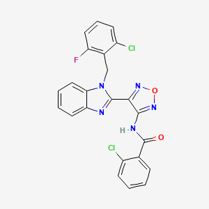 2-chloro-N-{4-[1-(2-chloro-6-fluorobenzyl)-1H-benzimidazol-2-yl]-1,2,5-oxadiazol-3-yl}benzamide