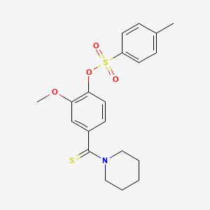 molecular formula C20H23NO4S2 B11084623 2-Methoxy-4-(piperidin-1-ylcarbonothioyl)phenyl 4-methylbenzenesulfonate 