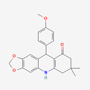 molecular formula C23H23NO4 B11084650 10-(4-methoxyphenyl)-7,7-dimethyl-6,7,8,10-tetrahydro[1,3]dioxolo[4,5-b]acridin-9(5H)-one 