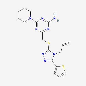 4-(piperidin-1-yl)-6-({[4-(prop-2-en-1-yl)-5-(thiophen-2-yl)-4H-1,2,4-triazol-3-yl]sulfanyl}methyl)-1,3,5-triazin-2-amine