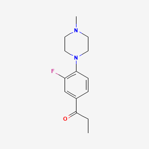 molecular formula C14H19FN2O B11084697 1-[3-Fluoro-4-(4-methylpiperazin-1-yl)phenyl]propan-1-one 