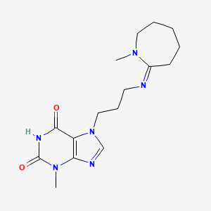 molecular formula C16H24N6O2 B11084707 3-methyl-7-(3-{[(2E)-1-methylazepan-2-ylidene]amino}propyl)-3,7-dihydro-1H-purine-2,6-dione 