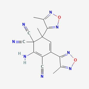 2-Amino-6-methyl-4,6-bis(4-methyl-1,2,5-oxadiazol-3-yl)cyclohexa-2,4-diene-1,1,3-tricarbonitrile