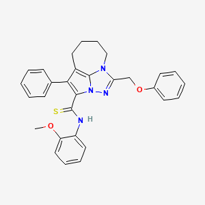 N-(2-methoxyphenyl)-1-(phenoxymethyl)-4-phenyl-5,6,7,8-tetrahydro-2,2a,8a-triazacyclopenta[cd]azulene-3-carbothioamide