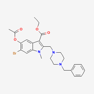 molecular formula C26H30BrN3O4 B11084800 ethyl 5-(acetyloxy)-2-[(4-benzylpiperazin-1-yl)methyl]-6-bromo-1-methyl-1H-indole-3-carboxylate 