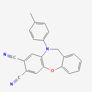 molecular formula C22H15N3O B11084801 10-(4-Methylphenyl)-10,11-dihydrodibenzo[b,f][1,4]oxazepine-7,8-dicarbonitrile 