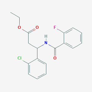 Ethyl 3-(2-chlorophenyl)-3-[(2-fluorobenzoyl)amino]propanoate