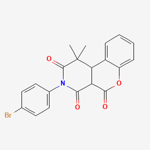 molecular formula C20H16BrNO4 B11084819 3-(4-bromophenyl)-1,1-dimethyl-4a,10b-dihydro-2H-chromeno[3,4-c]pyridine-2,4,5(1H,3H)-trione 