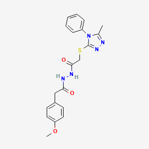 2-(4-methoxyphenyl)-N'-{[(5-methyl-4-phenyl-4H-1,2,4-triazol-3-yl)sulfanyl]acetyl}acetohydrazide