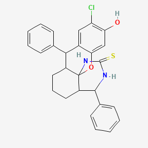 10-chloro-11-hydroxy-4,8-diphenyl-3,4,4a,5,6,7,7a,8-octahydrochromeno[3,2-i]quinazoline-2(1H)-thione