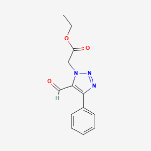 molecular formula C13H13N3O3 B11084833 ethyl (5-formyl-4-phenyl-1H-1,2,3-triazol-1-yl)acetate 