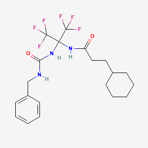 N-{2-[(benzylcarbamoyl)amino]-1,1,1,3,3,3-hexafluoropropan-2-yl}-3-cyclohexylpropanamide