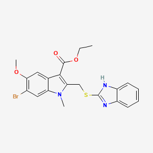 ethyl 2-[(1H-benzimidazol-2-ylsulfanyl)methyl]-6-bromo-5-methoxy-1-methyl-1H-indole-3-carboxylate