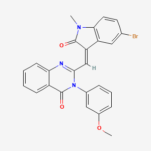 2-[(Z)-(5-bromo-1-methyl-2-oxo-1,2-dihydro-3H-indol-3-ylidene)methyl]-3-(3-methoxyphenyl)quinazolin-4(3H)-one