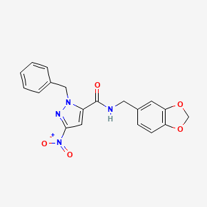 N-(1,3-benzodioxol-5-ylmethyl)-1-benzyl-3-nitro-1H-pyrazole-5-carboxamide