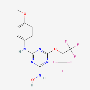 6-[(1,1,1,3,3,3-hexafluoropropan-2-yl)oxy]-N-hydroxy-N'-(4-methoxyphenyl)-1,3,5-triazine-2,4-diamine