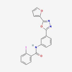 N-{3-[5-(furan-2-yl)-1,3,4-oxadiazol-2-yl]phenyl}-2-iodobenzamide