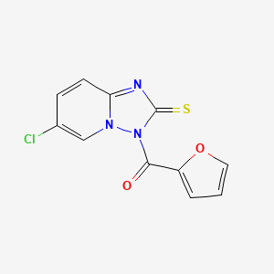 molecular formula C11H6ClN3O2S B11084895 (6-Chloro-2-thioxo-2H-[1,2,4]triazolo[1,5-a]pyridin-3-yl)(furan-2-yl)methanone 