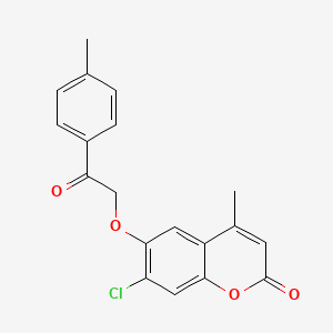 molecular formula C19H15ClO4 B11084898 7-chloro-4-methyl-6-[2-(4-methylphenyl)-2-oxoethoxy]-2H-chromen-2-one 