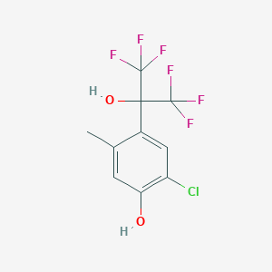 molecular formula C10H7ClF6O2 B11084902 2-Chloro-4-(1,1,1,3,3,3-hexafluoro-2-hydroxypropan-2-yl)-5-methylphenol 