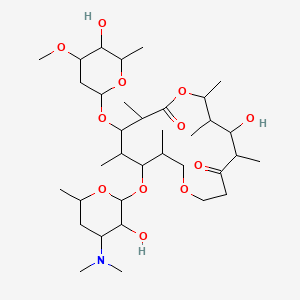 molecular formula C35H63NO12 B11084918 6-{[4-(dimethylamino)-3-hydroxy-6-methyltetrahydro-2H-pyran-2-yl]oxy}-14-hydroxy-4-[(5-hydroxy-4-methoxy-6-methyltetrahydro-2H-pyran-2-yl)oxy]-3,5,7,13,15,16-hexamethyl-1,9-dioxacyclohexadecane-2,12-d 