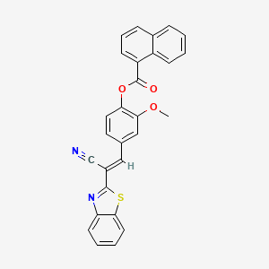 molecular formula C28H18N2O3S B11084938 4-[(E)-2-(1,3-benzothiazol-2-yl)-2-cyanoethenyl]-2-methoxyphenyl naphthalene-1-carboxylate 