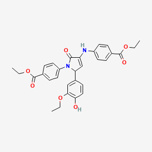 ethyl 4-[3-{[4-(ethoxycarbonyl)phenyl]amino}-5-(3-ethoxy-4-hydroxyphenyl)-2-oxo-2,5-dihydro-1H-pyrrol-1-yl]benzoate