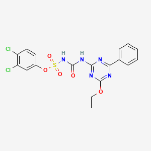 molecular formula C18H15Cl2N5O5S B11084944 3,4-Dichlorophenyl [(4-ethoxy-6-phenyl-1,3,5-triazin-2-yl)carbamoyl]sulfamate 