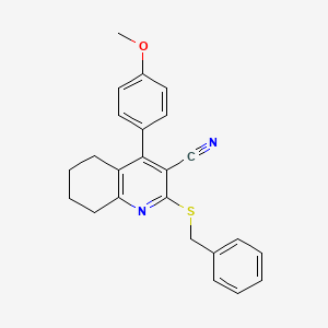 molecular formula C24H22N2OS B11084955 2-Benzylsulfanyl-4-(4-methoxy-phenyl)-5,6,7,8-tetrahydro-quinoline-3-carbonitrile 