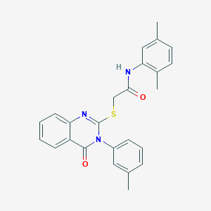 molecular formula C25H23N3O2S B11084961 N-(2,5-dimethylphenyl)-2-{[3-(3-methylphenyl)-4-oxo-3,4-dihydroquinazolin-2-yl]sulfanyl}acetamide 