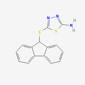 molecular formula C15H11N3S2 B11084966 5-(9H-fluoren-9-ylsulfanyl)-1,3,4-thiadiazol-2-amine 