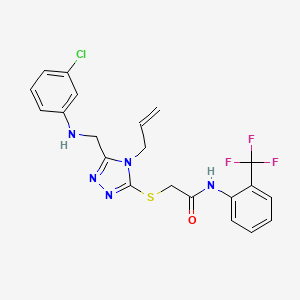 molecular formula C21H19ClF3N5OS B11084968 2-({4-allyl-5-[(3-chloroanilino)methyl]-4H-1,2,4-triazol-3-yl}sulfanyl)-N-[2-(trifluoromethyl)phenyl]acetamide CAS No. 539812-42-5