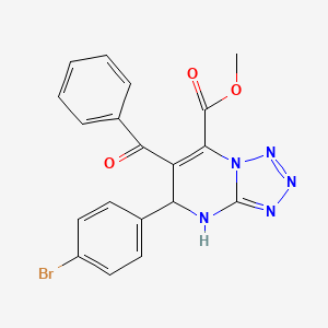 molecular formula C19H14BrN5O3 B11084980 Methyl 5-(4-bromophenyl)-6-(phenylcarbonyl)-4,5-dihydrotetrazolo[1,5-a]pyrimidine-7-carboxylate 