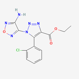 ethyl 1-(4-amino-1,2,5-oxadiazol-3-yl)-5-(2-chlorophenyl)-1H-1,2,3-triazole-4-carboxylate