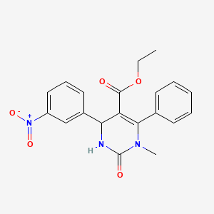 Ethyl 1-methyl-4-(3-nitrophenyl)-2-oxo-6-phenyl-1,2,3,4-tetrahydropyrimidine-5-carboxylate