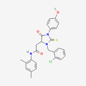 2-[3-(2-chlorobenzyl)-1-(4-methoxyphenyl)-5-oxo-2-thioxoimidazolidin-4-yl]-N-(2,4-dimethylphenyl)acetamide