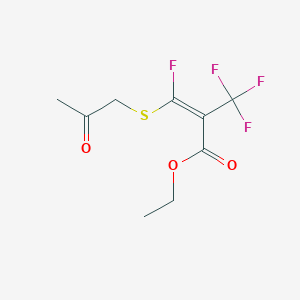 molecular formula C9H10F4O3S B11085018 3-Fluoro-3-(2-oxo-propylsulfanyl)-2-trifluoromethyl-acrylic acid ethyl ester 