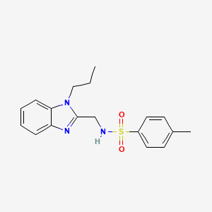 molecular formula C18H21N3O2S B11085059 4-methyl-N-[(1-propyl-1H-benzimidazol-2-yl)methyl]benzenesulfonamide 