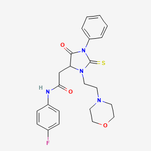 N-(4-fluorophenyl)-2-{3-[2-(morpholin-4-yl)ethyl]-5-oxo-1-phenyl-2-thioxoimidazolidin-4-yl}acetamide