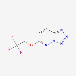 molecular formula C6H4F3N5O B11085108 6-(2,2,2-Trifluoroethoxy)tetrazolo[1,5-b]pyridazine 