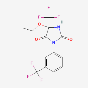 molecular formula C13H10F6N2O3 B11085113 5-Ethoxy-5-(trifluoromethyl)-3-[3-(trifluoromethyl)phenyl]imidazolidine-2,4-dione 