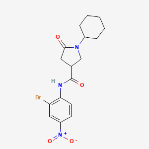 molecular formula C17H20BrN3O4 B11085116 N-(2-bromo-4-nitrophenyl)-1-cyclohexyl-5-oxopyrrolidine-3-carboxamide 