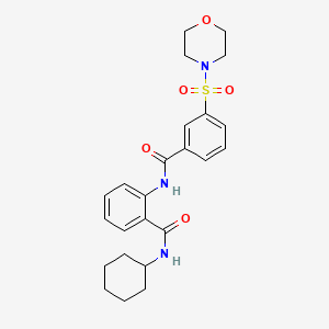 molecular formula C24H29N3O5S B11085136 N-cyclohexyl-2-({[3-(morpholin-4-ylsulfonyl)phenyl]carbonyl}amino)benzamide 