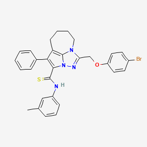 1-[(4-bromophenoxy)methyl]-N-(3-methylphenyl)-4-phenyl-5,6,7,8-tetrahydro-2,2a,8a-triazacyclopenta[cd]azulene-3-carbothioamide