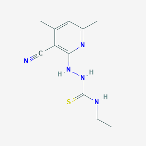 molecular formula C11H15N5S B11085169 2-(3-cyano-4,6-dimethylpyridin-2-yl)-N-ethylhydrazinecarbothioamide 