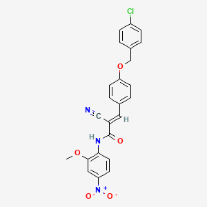 (2E)-3-{4-[(4-chlorobenzyl)oxy]phenyl}-2-cyano-N-(2-methoxy-4-nitrophenyl)prop-2-enamide