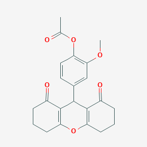 molecular formula C22H22O6 B11085187 4-(1,8-dioxo-2,3,4,5,6,7,8,9-octahydro-1H-xanthen-9-yl)-2-methoxyphenyl acetate 